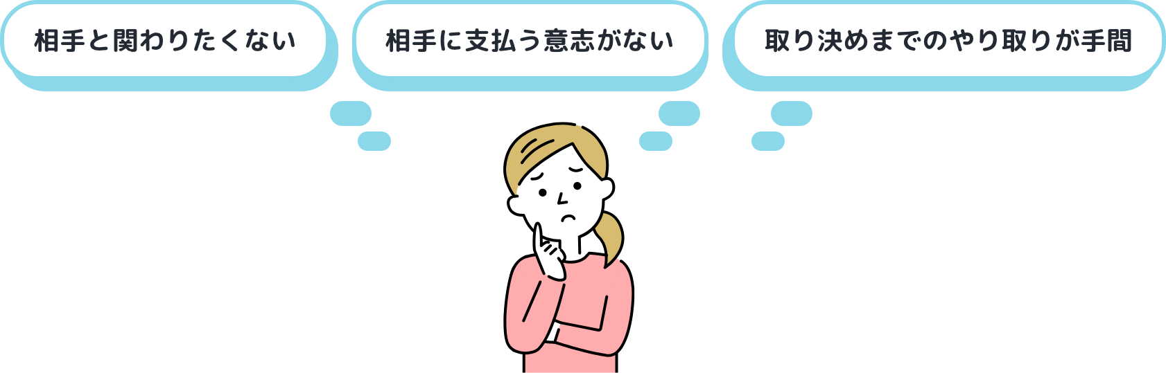 相手と関わりたくない、相手に支払う意志がない、取り決めまでのやり取りが手間などの養育費を受け取れない理由